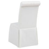 Shawna Upholstered Skirted Side Chair White (Set of 2) | White | 193912WHT