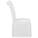 Shawna Upholstered Skirted Side Chair White (Set of 2) | White | 193912WHT