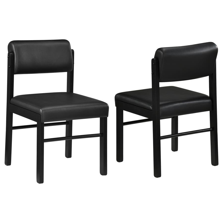 Kehoe Upholstered Dining Side Chair Black (Set of 2) | Black | Black / Black | 193922BLK