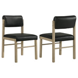 Kehoe Upholstered Dining Side Chair Black and Natural Oak (Set of 2) | Brown | Natural Oak / Black | 193922NAT