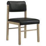 Kehoe Upholstered Dining Side Chair Black and Natural Oak (Set of 2) | Brown | Natural Oak / Black | 193922NAT