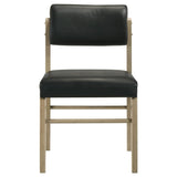 Kehoe Upholstered Dining Side Chair Black and Natural Oak (Set of 2) | Brown | Natural Oak / Black | 193922NAT