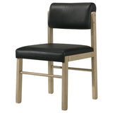 Kehoe Upholstered Dining Side Chair Black and Natural Oak (Set of 2) | Brown | Natural Oak / Black | 193922NAT