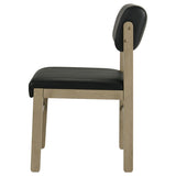 Kehoe Upholstered Dining Side Chair Black and Natural Oak (Set of 2) | Brown | Natural Oak / Black | 193922NAT