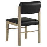 Kehoe Upholstered Dining Side Chair Black and Natural Oak (Set of 2) | Brown | Natural Oak / Black | 193922NAT
