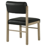 Kehoe Upholstered Dining Side Chair Black and Natural Oak (Set of 2) | Brown | Natural Oak / Black | 193922NAT
