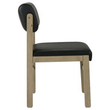 Kehoe Upholstered Dining Side Chair Black and Natural Oak (Set of 2) | Brown | Natural Oak / Black | 193922NAT