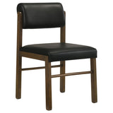 Kehoe Upholstered Dining Side Chair Black and Walnut (Set of 2) | Brown | Walnut / Black | 193922WAL