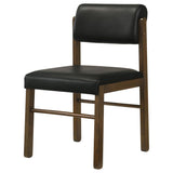 Kehoe Upholstered Dining Side Chair Black and Walnut (Set of 2) | Brown | Walnut / Black | 193922WAL