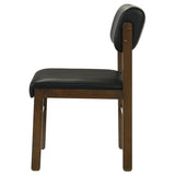 Kehoe Upholstered Dining Side Chair Black and Walnut (Set of 2) | Brown | Walnut / Black | 193922WAL