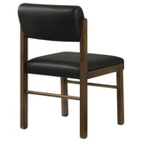 Kehoe Upholstered Dining Side Chair Black and Walnut (Set of 2) | Brown | Walnut / Black | 193922WAL
