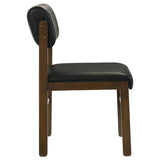 Kehoe Upholstered Dining Side Chair Black and Walnut (Set of 2) | Brown | Walnut / Black | 193922WAL