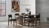 Kehoe Upholstered Dining Side Chair Black and Walnut (Set of 2) | Brown | Walnut / Black | 193922WAL