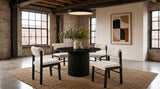 Hamlyn 5-piece Round Wood Dining Set Wheat and Black