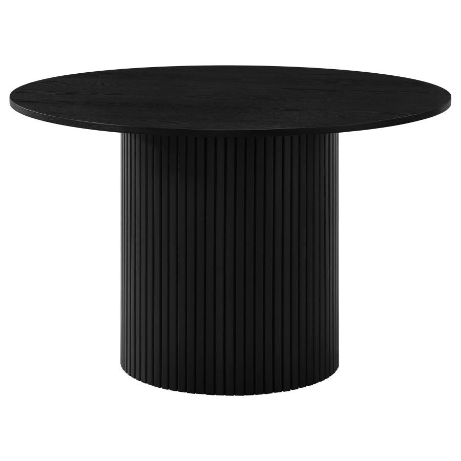 Hamlyn 43-inch Round Wood Dining Room Table Black | 193930BLK