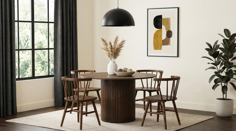Hamlyn 5-piece Round Wood Dining Set Black