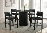 Hamlyn 5-piece Round Wood Counter Height Dining Set Black | Black | 193938BLK-S5C
