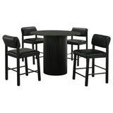 Hamlyn 5-piece Round Wood Counter Height Dining Set Black | Black | 193938BLK-S5C