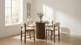 Hamlyn 5-piece Round Wood Counter Height Dining Set Cream and Walnut | Brown | Walnut / Cream | 193938WAL-S5B