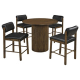 Hamlyn 5-piece Round Wood Counter Height Dining Set Black and Walnut | Brown | Walnut / Black | 193938WAL-S5C