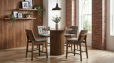 Hamlyn 5-piece Round Wood Counter Height Dining Set Grey and Walnut | Brown | Walnut / Grey | 193938WAL-S5E