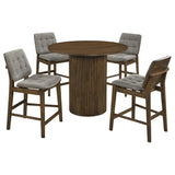Hamlyn 5-piece Round Wood Counter Height Dining Set Grey and Walnut | Brown | Walnut / Grey | 193938WAL-S5E