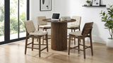 Hamlyn 43-inch Round Wood Counter Height Dining Table Walnut | Brown | Walnut | 193938WAL