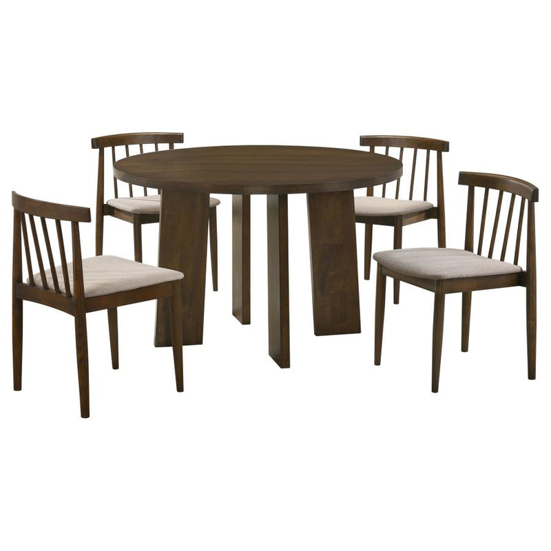 Strouse 5-piece Dining Set Wheat and Black