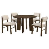 Strouse 5-piece Dining Set Cream and Walnut | Brown | Walnut / Cream | 193940WAL-S5B