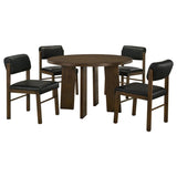 Strouse 5-piece Dining Set Black and Walnut | Brown | Walnut / Black | 193940WAL-S5C