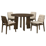 Strouse 5-piece Dining Set Cream and Walnut | Brown | Walnut / Cream | 193940WAL-S5D