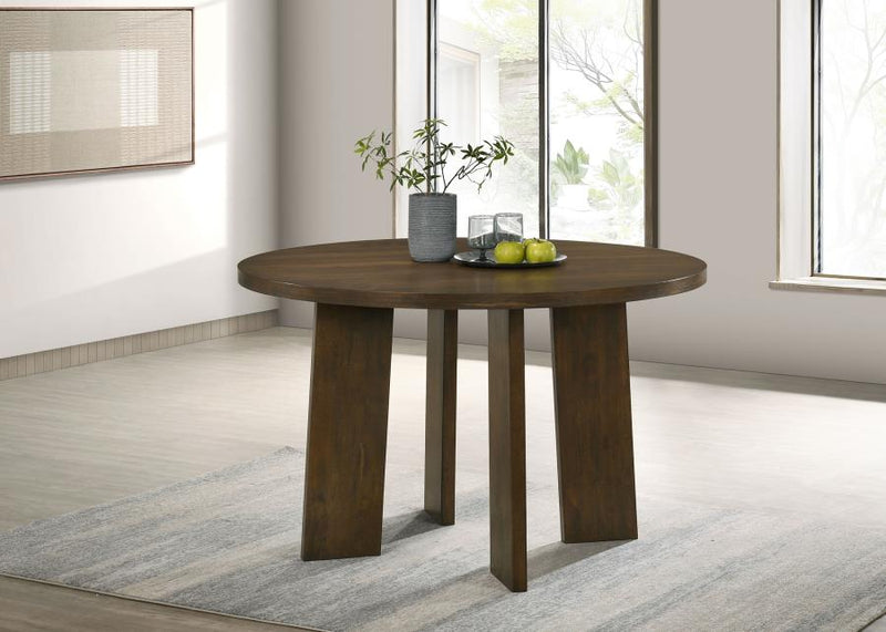 Strouse 47-inch Round Wood Dining Room Table Black