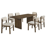 Decker 7-piece 82-inch Rectangular Dining Set Cream and Walnut | Brown | Walnut / Cream | 193951WAL-S7B