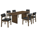 Decker 7-piece 82-inch Rectangular Dining Set Black and Walnut | Full | Brown | Walnut / Black | 193951WAL-S7C