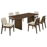 Decker 7-piece 82-inch Rectangular Dining Set Cream and Walnut | Brown | Walnut / Cream | 193951WAL-S7D