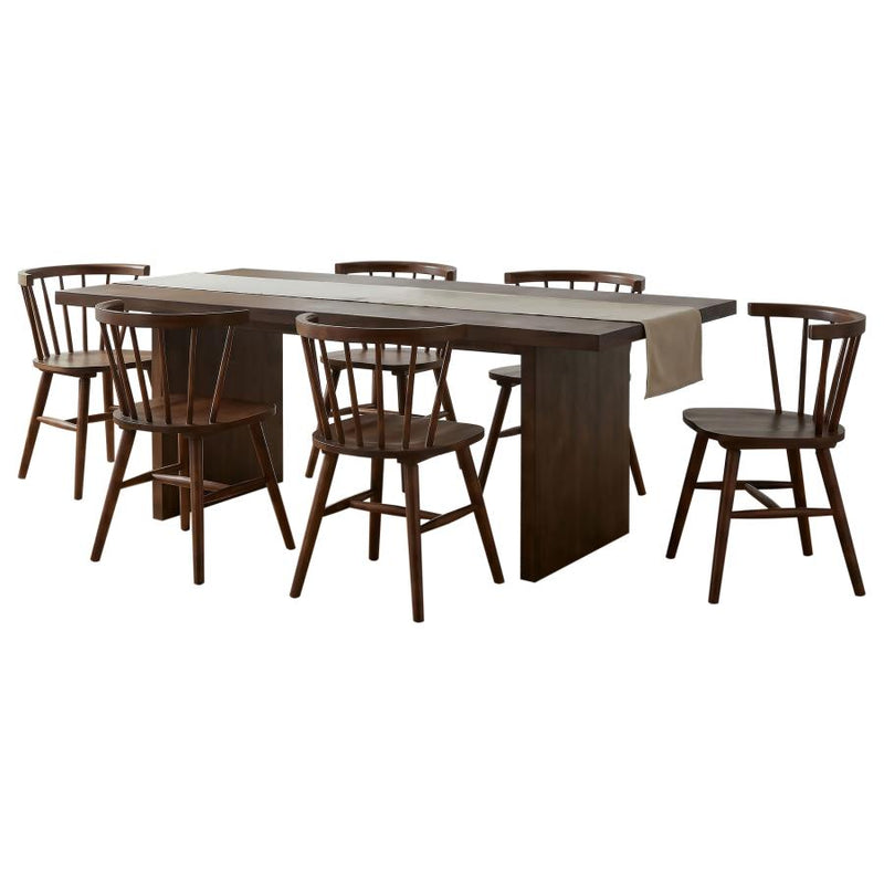 Decker 7-piece 82-inch Rectangular Dining Set Black