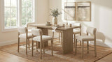 Decker 7-piece 70-inch Rectangular Counter Height Dining Set Cream and Black