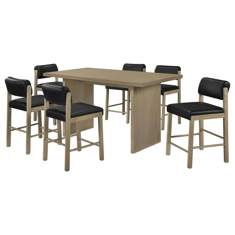 Decker 7-piece 70-inch Rectangular Counter Height Dining Set Cream and Black
