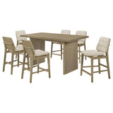 Decker 7-piece 70-inch Rectangular Counter Height Dining Set Cream and Natural Oak | Beige | Natural Oak / Cream | 193958NAT-S7D