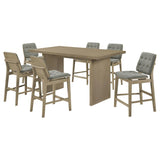 Decker 7-piece 70-inch Rectangular Counter Height Dining Set Grey and Natural Oak | Beige | Natural Oak / Grey | 193958NAT-S7E