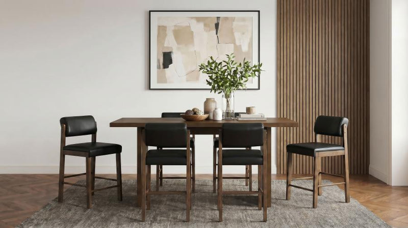 Decker 7-piece 70-inch Counter Height Dining Set Black and Walnut