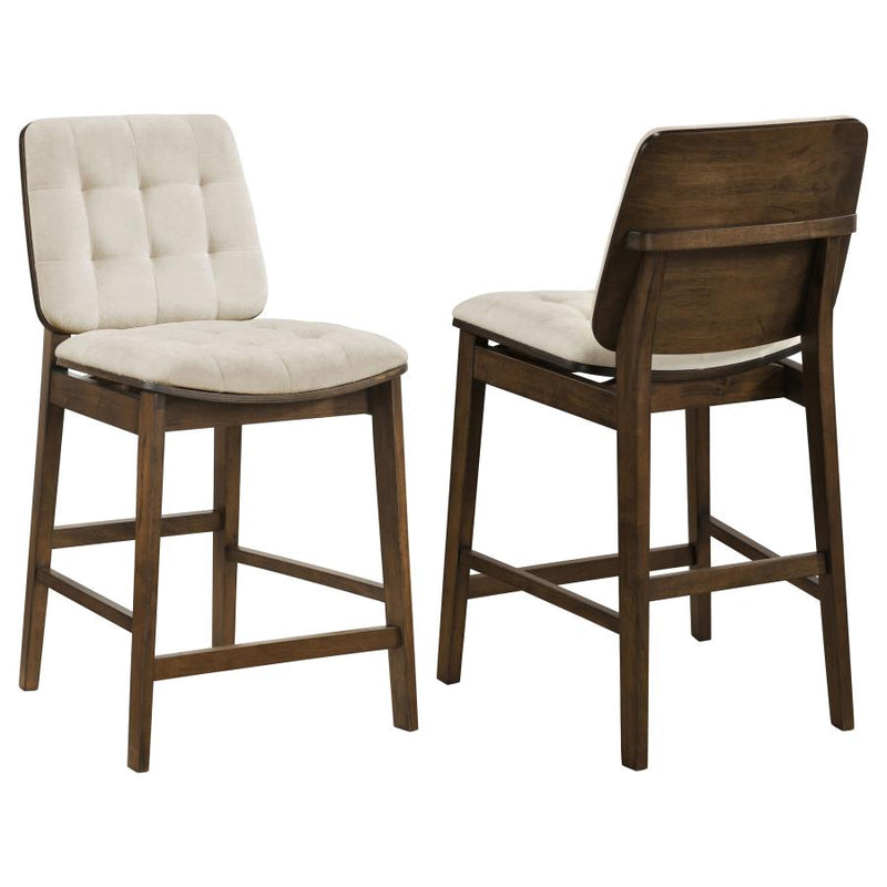 Redbridge Upholstered Counter Chair Cream and Black (Set of 2)