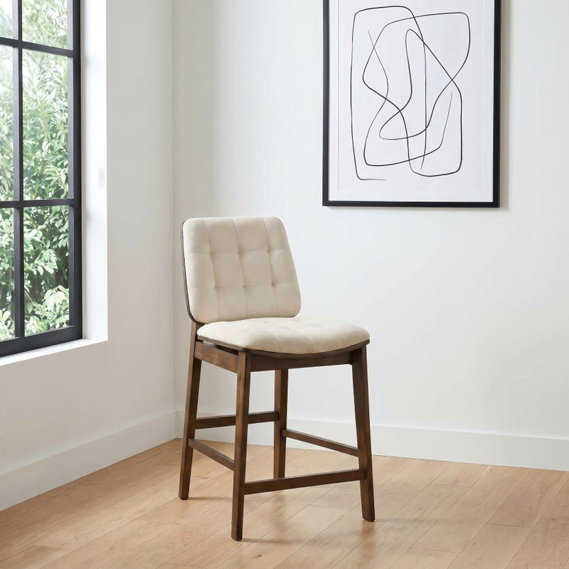 Redbridge Upholstered Counter Chair Cream and Black (Set of 2)