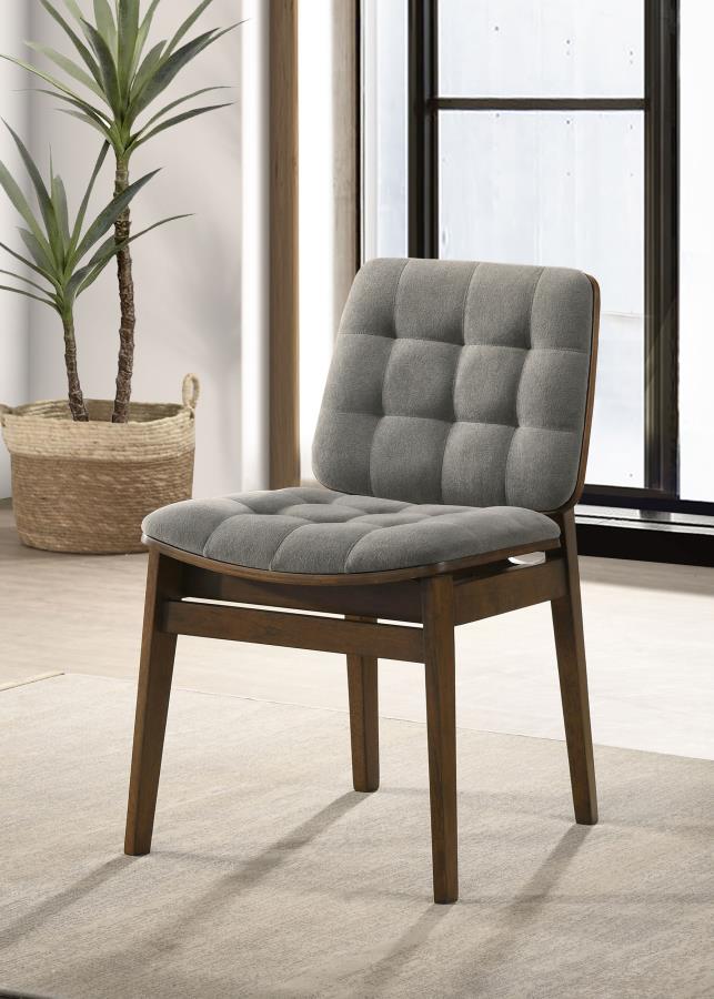 Redbridge Upholstered Side Chair Grey and Black (Set of 2)