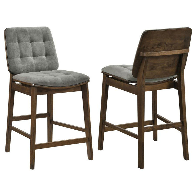 Redbridge Upholstered Counter Chair Grey and Black (Set of 2)