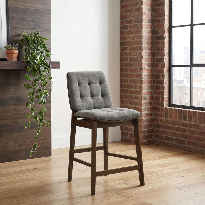 Redbridge Upholstered Counter Chair Grey and Black (Set of 2)