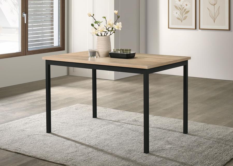 Garza Rectangular 47-inch Dining Table Greige Oak | Black | Greige Oak | 193981