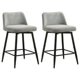 Mellor Fabric Upholstered Swivel Counter Chair Grey (Set of 2) | Full | Grey | 193999LGR