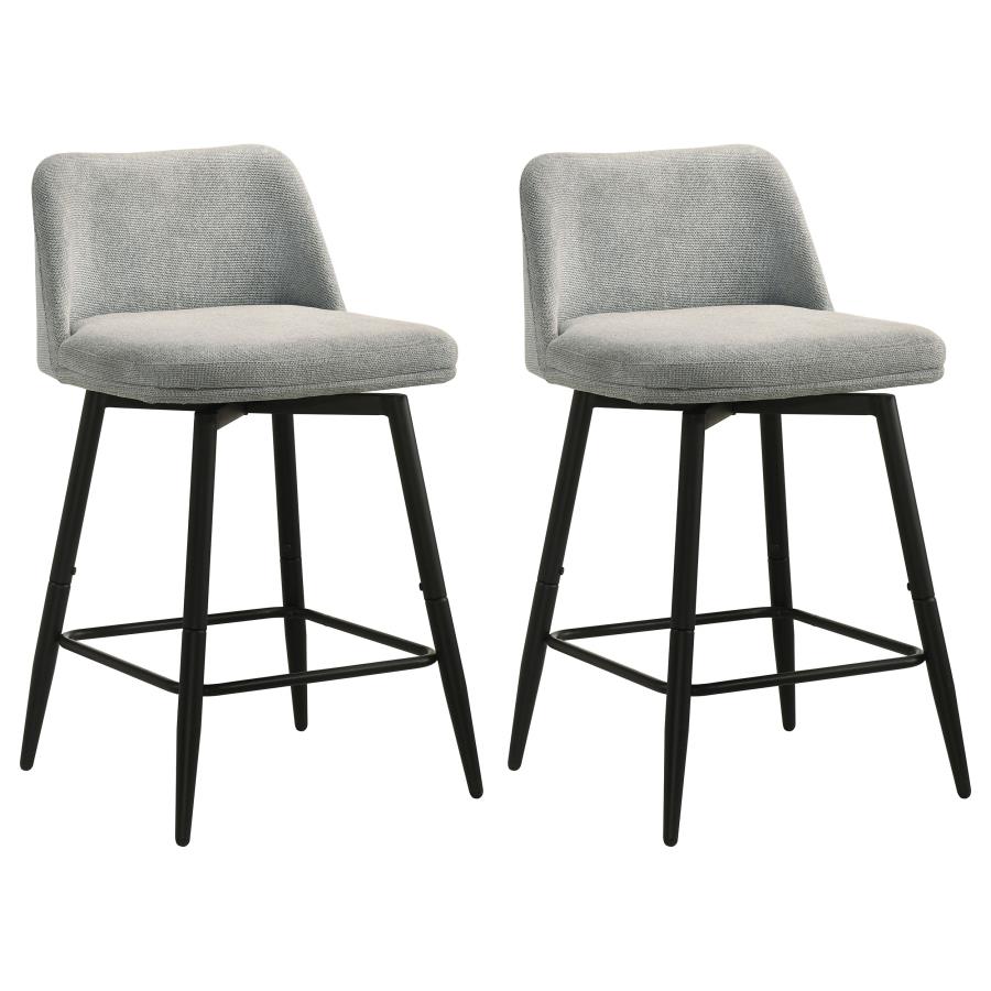 Mellor Fabric Upholstered Swivel Counter Chair Grey (Set of 2) | Full | Grey | 193999LGR