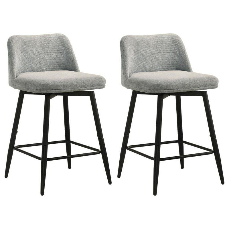 Mellor Fabric Upholstered Swivel Counter Chair Grey (Set of 2)
